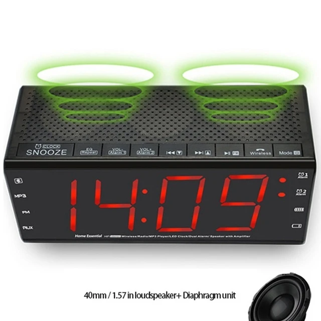 MX-20 Multi-function Digital Alarm Clock BT Speaker LCD Display FM Radio Support TF card U Disk Hands-free - ANKUX.COM