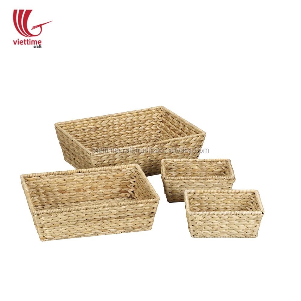 perfect water hyacinth basket for serving, woven large tray made