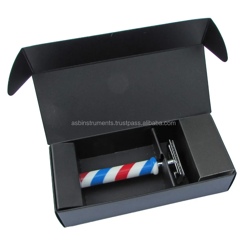 double edge safety razor/barber pole design double edge safety