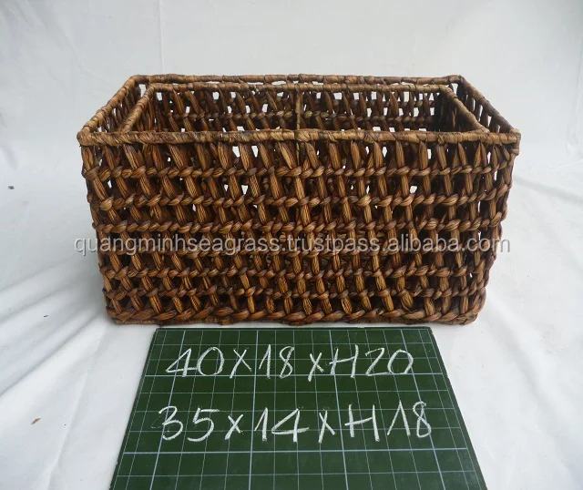 brown washed water hyacinth gift basket natural handmade wicke