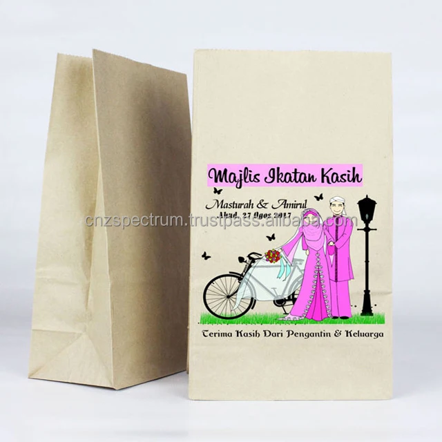 logo printed brown craft gift shopping paper bag wholesale