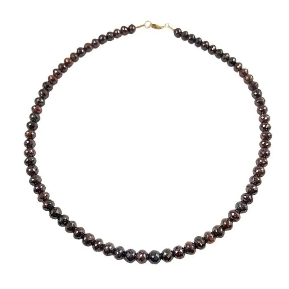 100% Natural Qualitative Brown Diamond Faceted Beads Necklace From India,Brown faceted diamond beads necklace