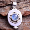 New design moonstone, amethyst gemstone pill box jewelry 925 sterling silver poison box pendant