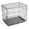 Wholesale Sloping Metal Folding Dog Crate Pet Cage With Plastic Tray For Transport
