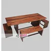 indian new style folding chunky plane sheesham wooden dining table banquet table set