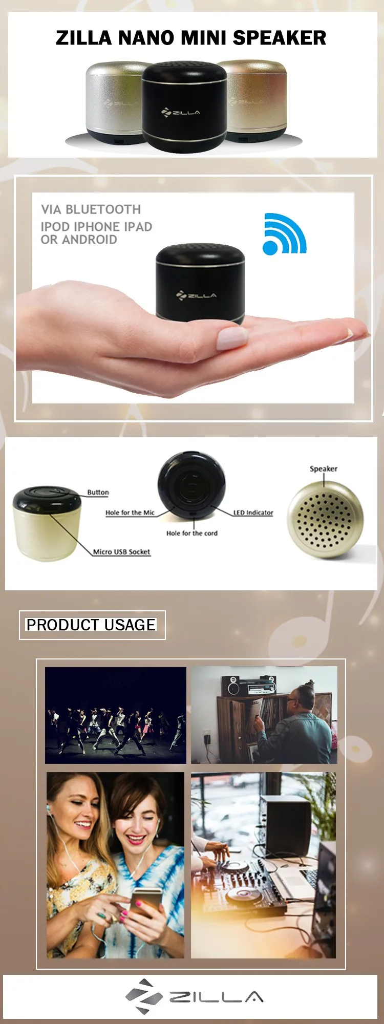 Zilla Metal Nano Speaker - ANKUX.COM