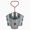 Galvanized Metal 3-Cup Utensil Holder with Stars