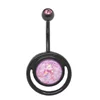 Pink faux opal black bananas piercing body jewelry