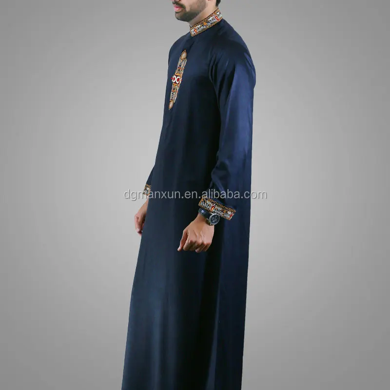 2017 new style islamic men's thobe design dubai muslim men thobe