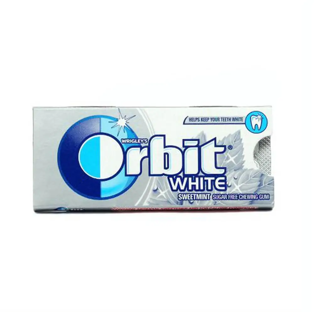 orbit sweet mint white chewing gum, 4.4 gm pouch