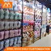 Miniso style wooden t shirt wall display,wall display systems,wall shoe display