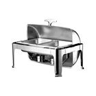 oblong commercial home stainless food warmer serving dish soup chafing dish with 2 food pan
