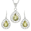 Contemporary Lemon quartz gemstone jewelry set wholesale 925 sterling silver earrings pendant jewellery set manufacturer