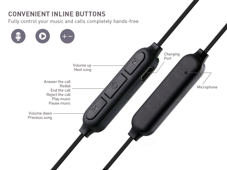 Wireless Bluetooth Headphone Earphones BN901 Featuring Magnetic Switch On/Off and Bluetooth Selfie Shutter IND - ANKUX.COM