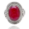 Ruby Jade 10 *14 mm oval Shape gemstone 925 silver rings jewelry