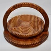 Elegant Hand Crafted Wooden Collapsible Dry Fruit Bowl Bread Basket, Wood Bowl Collapsible Handmade Wooden Heart Basket Price