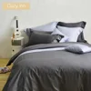 Hotel Quality 100% Cotton Dark Gray Solid Plain Dye Home Bedding Set