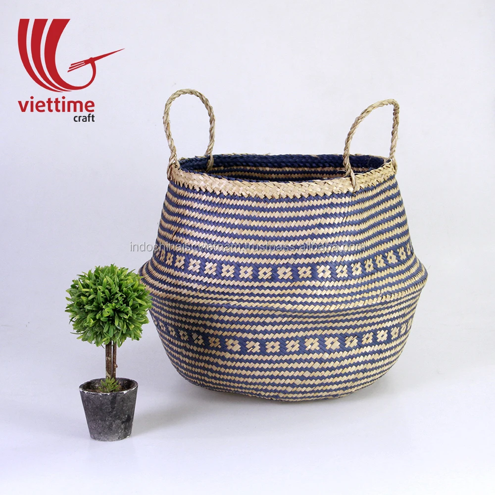 brocade seagrass belly basket for storage and laundry wholesale