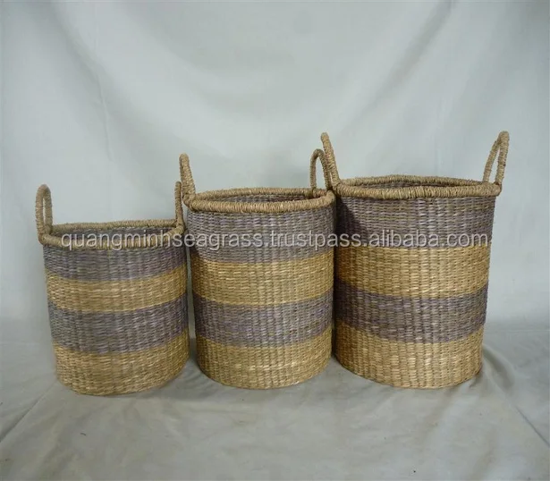 seagrass kids toys basket multi-size wicker bread basket set of