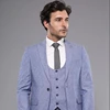 Patterned Suit 3 Piece Suit Blue Linen Cotton Suit For Men Wholesale Turkey Menswear