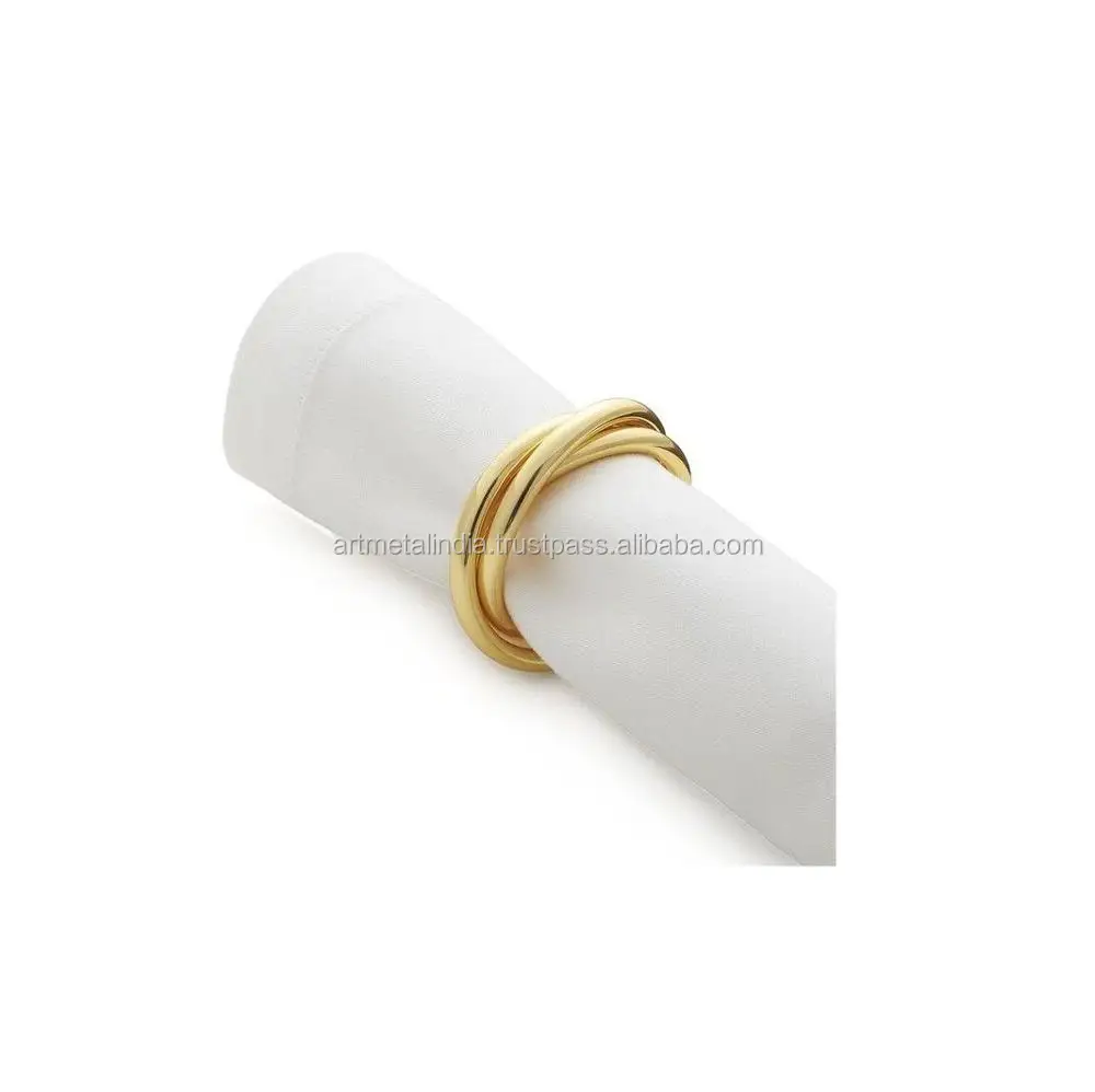 Золотое покрытие декоративное кольцо для салфеток
