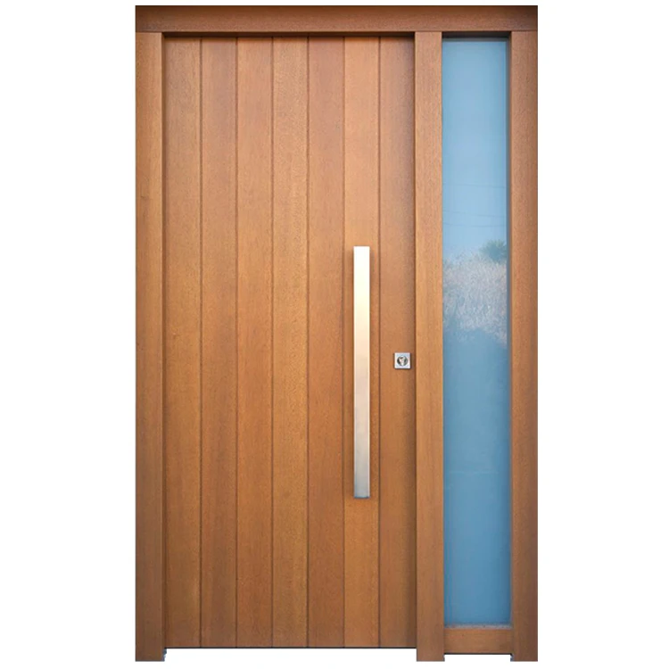 Prettywood moderno Exterior de la casa principal puerta de entrada puerta de madera con luz lateral