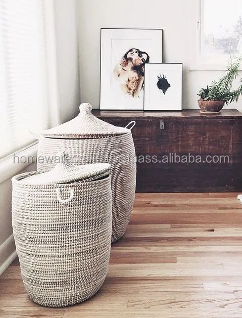 cheap wholesale seagrass basket with lid/ high quality seagrass