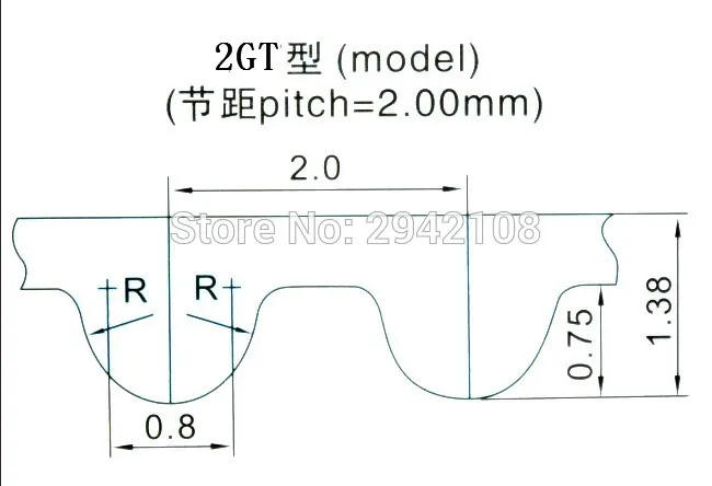 BEMONOC 2GT Rubber Timing Belt 466-2GT-9 L=466mm W=9mm 233 Teeth in Closed Loop for 3D Printer Pack of 2pcs