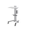 Stainless Steel Hospital Medical Laptop Computer Workstation Trolley Rounds Cart With Storage