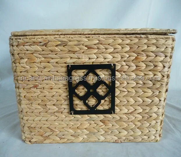 durable water hyacinth blanket basket with lids god price wicker