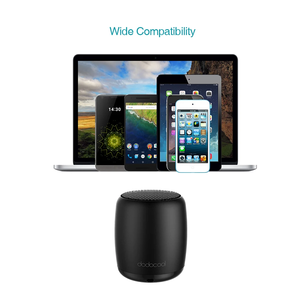 dodocool Mini Portable Rechargeable Wireless Speaker Maximum 4-Hour Playtime / 33-Feet Wireless Range DA84B-1 - ANKUX.COM