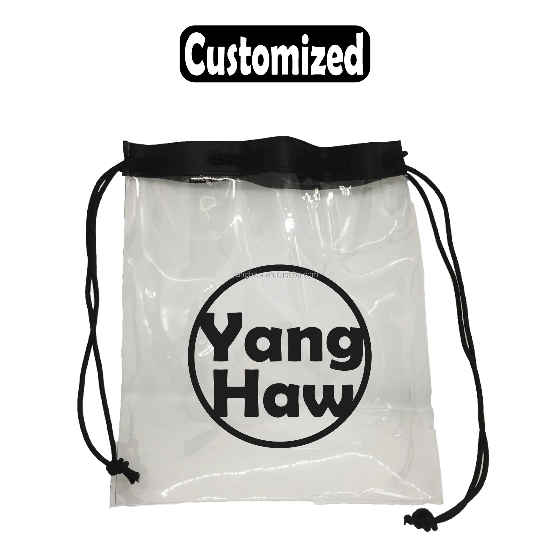 pvc clear drawstring pvc gift bag for storage