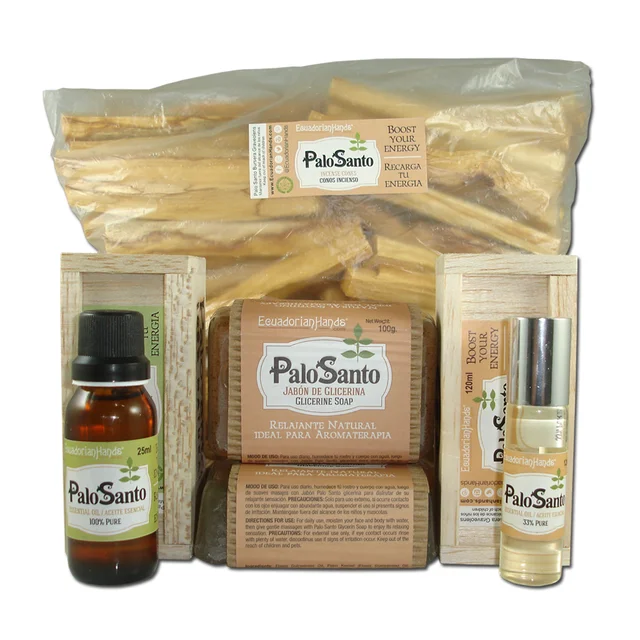 palo santo bundle: essential oils, incense agarbatti & soaps