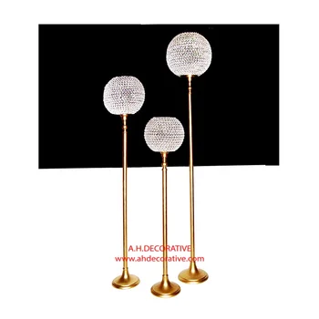 Floor Candle Holder With Detachable Crystal Ball View Crystal