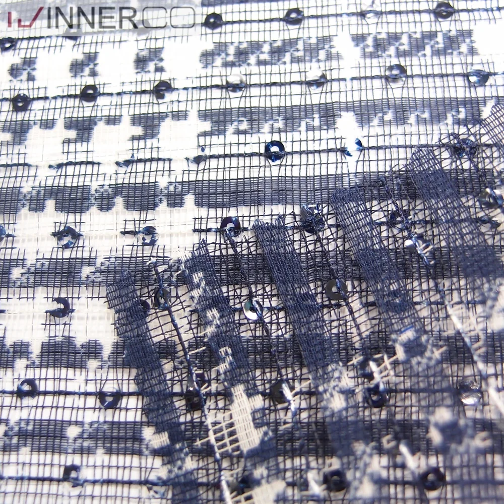 100% polyester fancy sequin women dress fabric