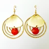 Fashion High Quality Brass Wholesale Fancy Woman Designs Earrings / custom color Kashmiri hanging Brass earrings FER-185