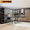 OPPEIN 2019 Industrial Kitchen Designs Modern Stone Effect Kitchen Cabinets