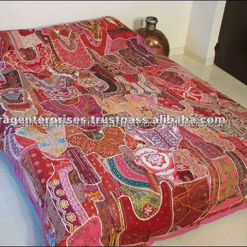 Herrlicher bunter Patchwork-Weinlese Banjara Inder wirft überraschende Handamde Bettdecken