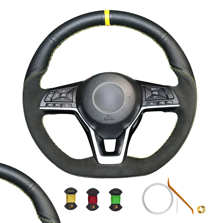 Design Sewing Black Suede Leather Steering Wheel Cover For Nissan Leaf 2018 2019 Kicks 2018 Micra 2017 2018 2019 Altima 2019
Design Sewing Black Suede Leather Steering Wheel Cover For Nissan Leaf 2018 2019 Kicks 2018 Micra 2017 2018 2019 Altima 2019