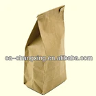 Customize quad seal Kraft pouch with tin tie for coffee packaging