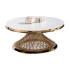luxury japanese morden mirrored round coffee side table set guangzhou round glass dubai contemporary silver african coffee table