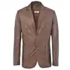 Manufacturer Design Comfortable Feather William Mid Brown Leather Blazer Jacket For Men With 100% genuine leather