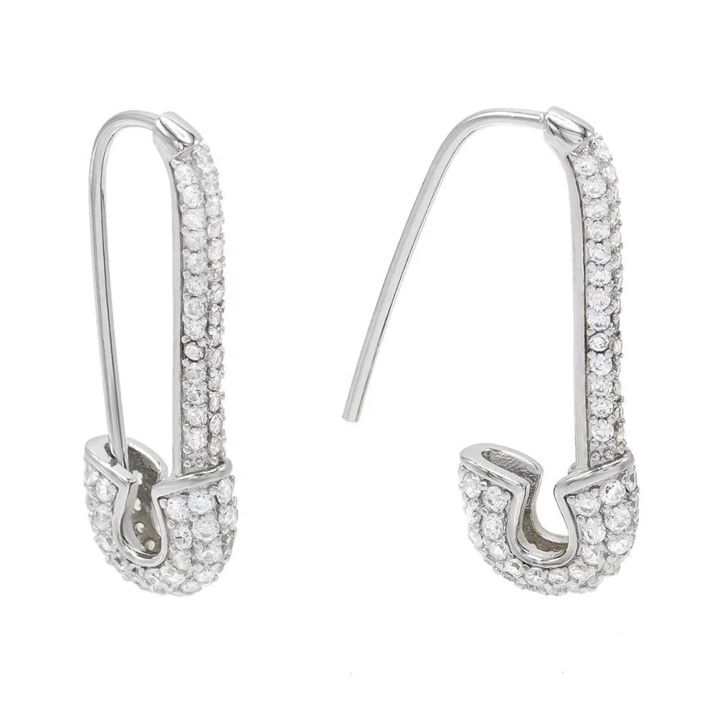 LOZRUNVE Factory Wholesale Rhodium Plated CZ Safety Pin Earring Jewelry 925 Silver, Gold
LOZRUNVE Factory Wholesale Rhodium Plated CZ Safety Pin Earring Jewelry 925 Silver, Gold