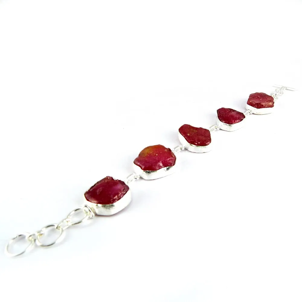 just launched pink ruby 925 sterling silver bracelet, semi