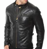 Mans black slim fit jacket, Mens leather jacket, black Leather jackets for mens