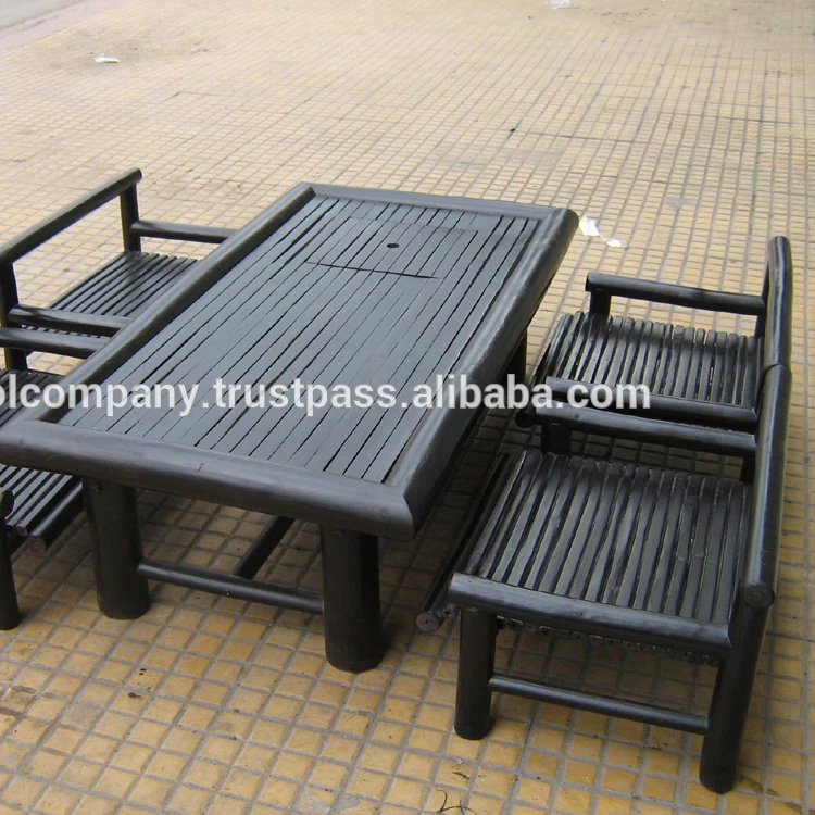 [wholesale] Bamboo dining set - Double chair / two seat - Bamboo furniture / table / stool / ottoman for living room,