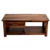 Stylish Industrial Sheesham Wood 1 Drawer Coffee Table / Center Table