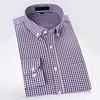 Men's Oxford Casual Shirts Non-Iron Plaid Social Shirts Long Sleeve Men Dress Shirt Classic Style for Men