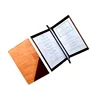 New style menu book holders / hotel leather menu holders with 4 panel / attractive hotel menu cover latest design