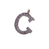 Letter C 14k Gold Silver Letter Charm Pendant